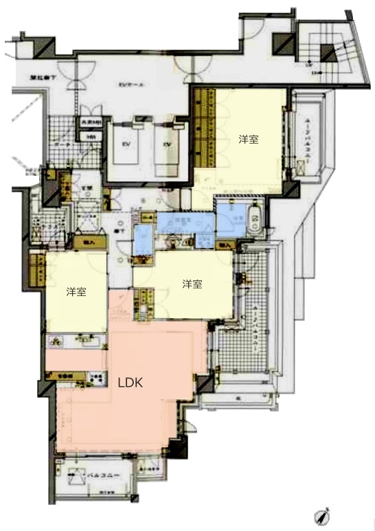 テラス加賀14階　間取図