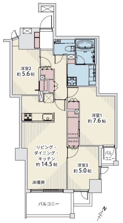 テラス加賀4階　間取図