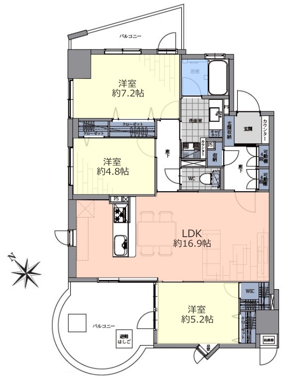 テラス加賀5階　間取図