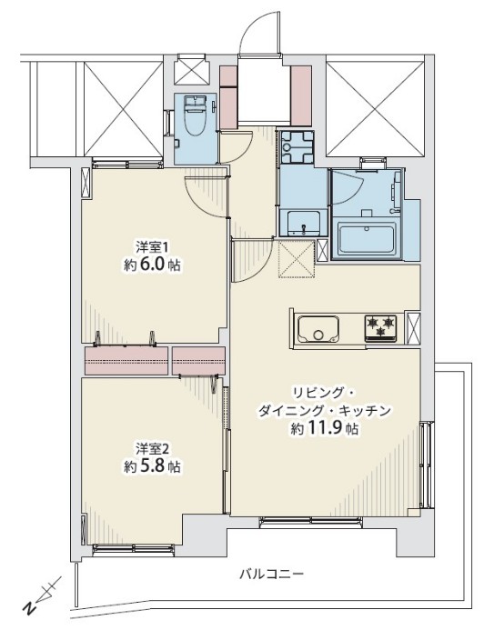 カテリーナ池袋西プラザタワー4階 間取図