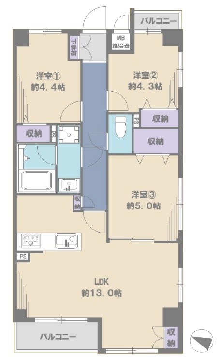 シャルマンコーポ志村3丁目4階　間取図