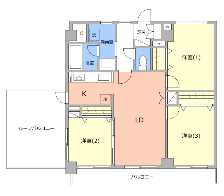 ライオンズマンション東浦和6階　間取図