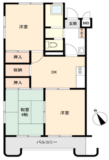 小豆沢ハイツ3階 間取図
