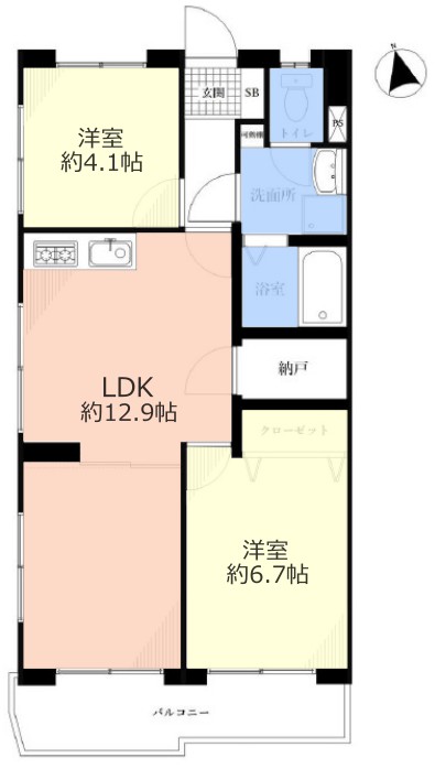 東久パレス赤塚2階 間取図
