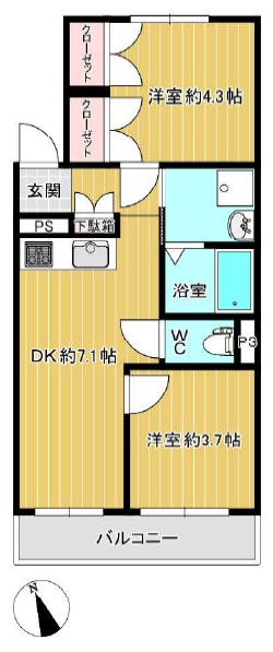 第1高島平マイコーポ2階 間取図