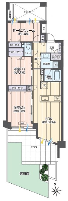 ハウス城北中央公園1階　間取図