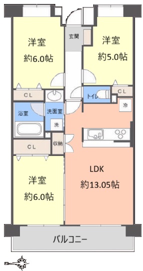 ビューネ蓮根城北公園2階 間取図