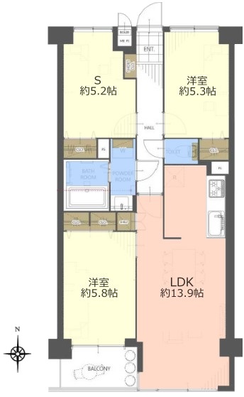 ライオンズマンション徳丸4階 間取図