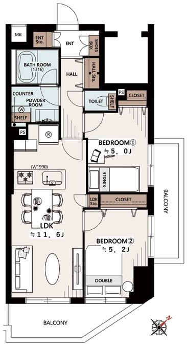 ディアハート小竹向原6階　間取図