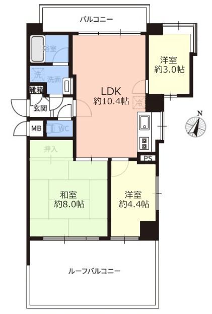 モナークマンション大山2階 間取図
