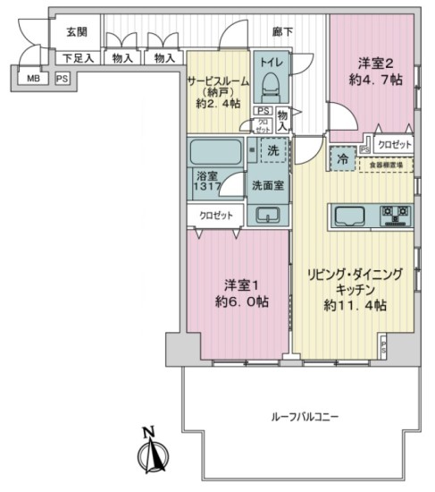 ルピナス大山グランドタワーｉステージ1階　間取図