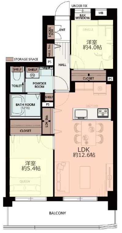 レーベンハイム赤塚公園3番館5階　間取図