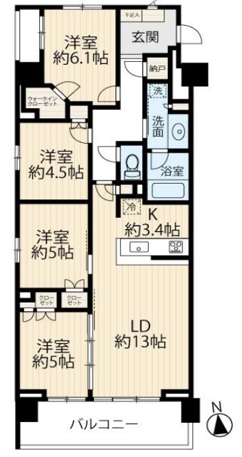 パークホームズ板橋蓮根1番街3階 間取図