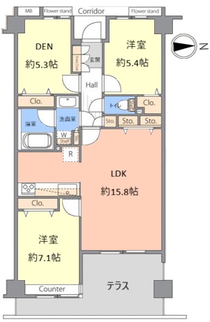 ベルハイム小竹向原1階 間取図