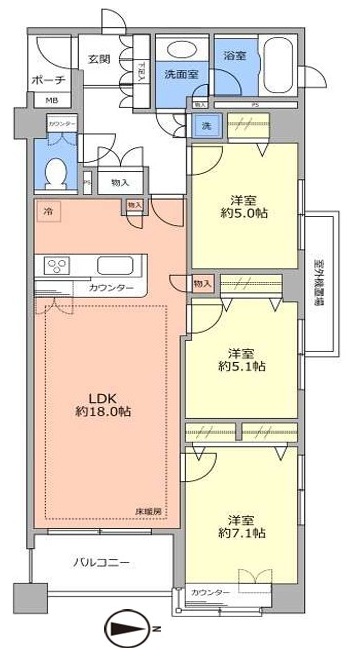 ベルハイム小竹向原3階　間取図