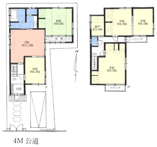 常盤台3-6-4中古戸建　間取図