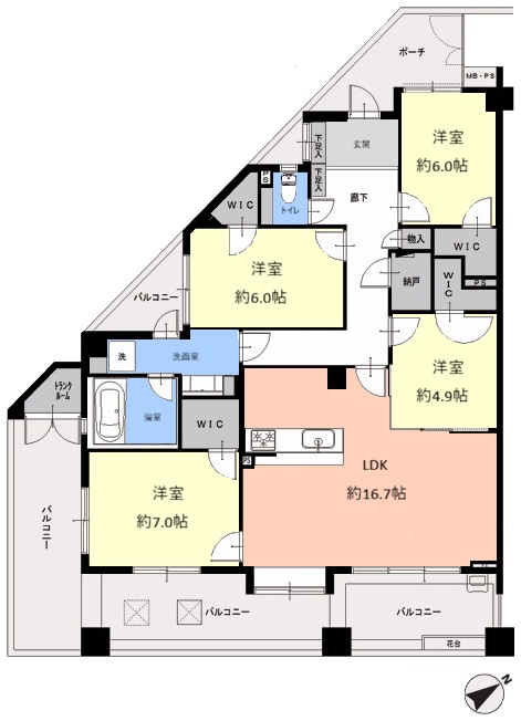 ライオンズガーデン東武練馬1番館5階　間取図
