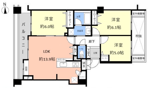 ステイツ西台フロンテージ3階 間取図