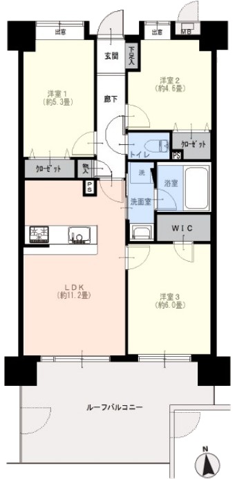 ライオンズマンション板橋徳丸2階 間取図