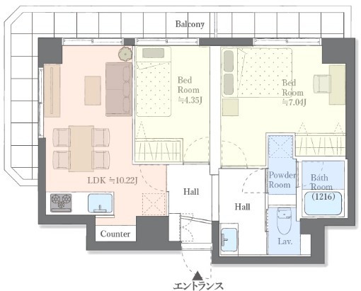 ランデン池袋2階　間取図