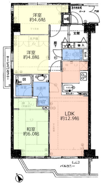 成増シティタワー13階　間取図