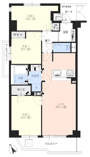 成増シティタワー13階 間取図