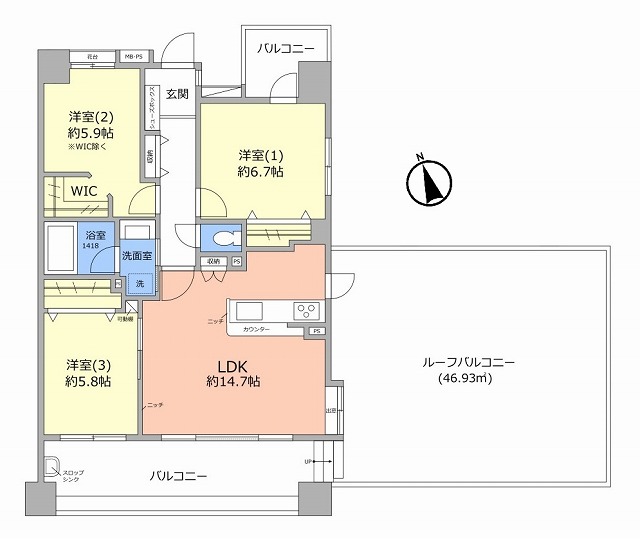 クリオ上板橋2番館9階　間取図