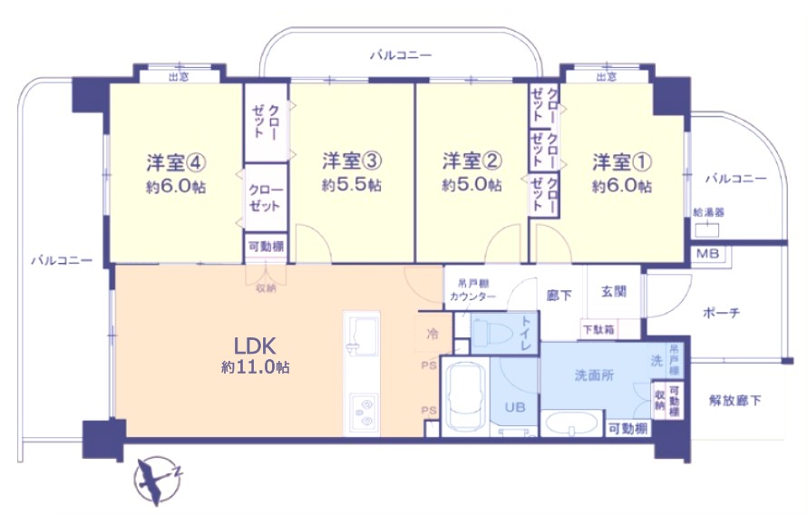 ダイアパレスグランデューロ板橋1番館2階　間取図