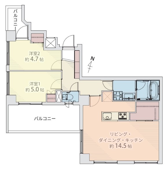 リプルハナ7階 間取図