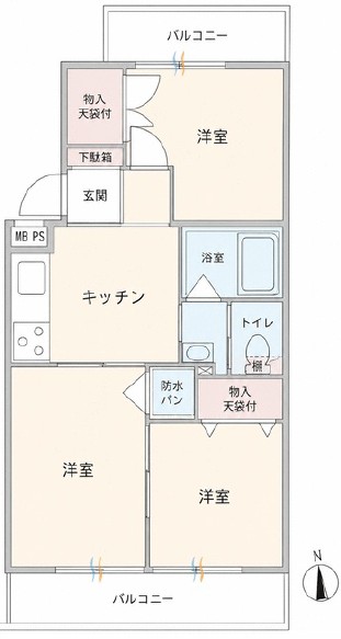 キャニオンマンション第2加賀町3階　間取図