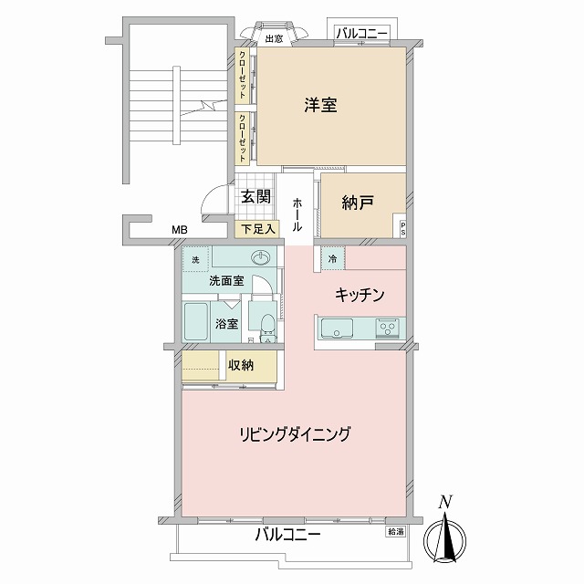 光が丘パークタウンゆりの木通り北住宅3号棟4階 間取図