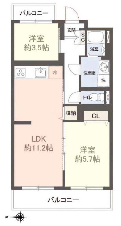サンライフ徳丸ヶ丘2階　間取図