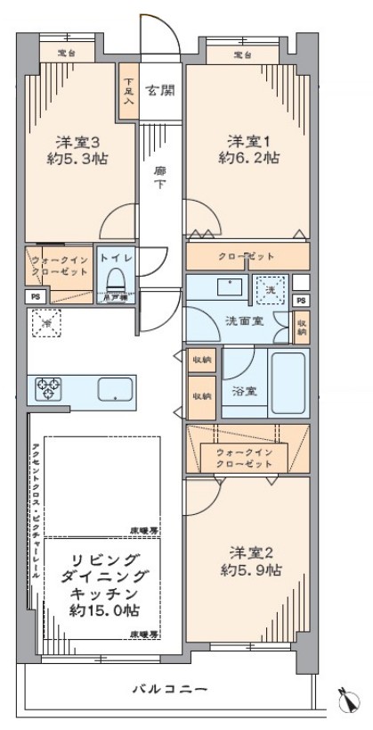 ダイアパレス前野台3階　間取図